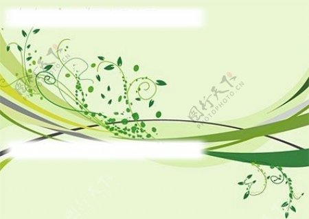 绿色时尚花纹枝条矢量素材图片