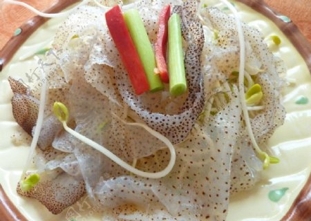 豆芽炒海哲皮图片