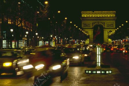 巴黎街道夜景图片