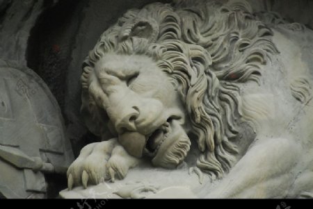 瑞士盧森獅子雕塑图片