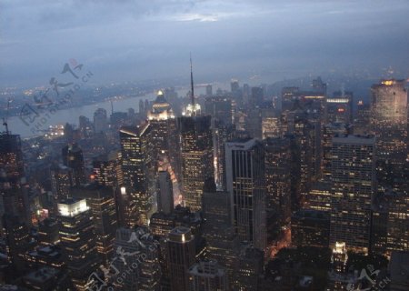 美国纽约曼哈顿夜景图片