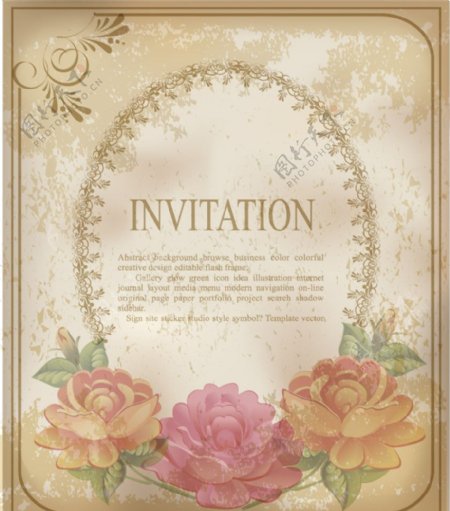 古典花纹花朵玫瑰边框图片