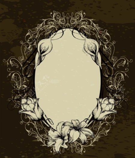欧式古典花纹花边框图片