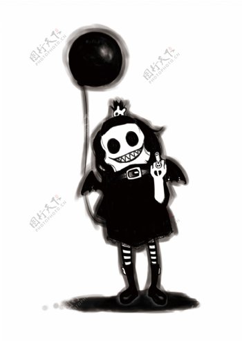 黑气球恶魔图片