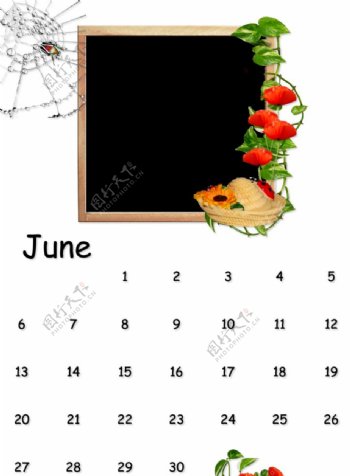 6月月历相框图片