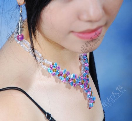 宝石项链首饰美女模特图片