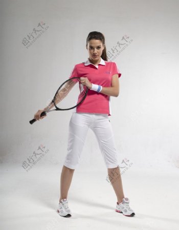 网球护腕运动美女图片