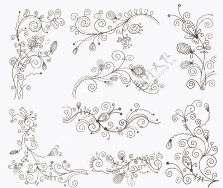 古典花纹花边框欧式花纹装饰矢量图片