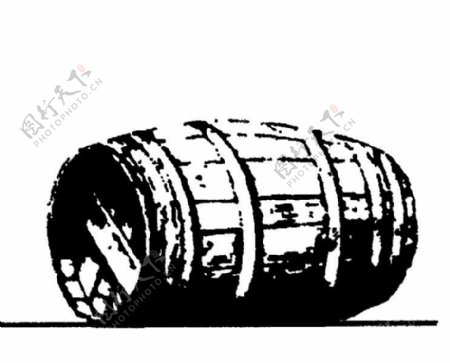 葡萄酒橡木桶矢量图图片