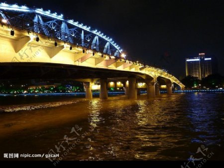 珠江夜景海珠桥图片
