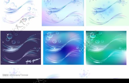 水质感与气泡矢量素材图片