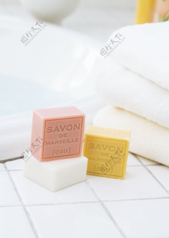 香皂浴巾图片