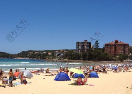 酷暑悉尼manly海滩图片