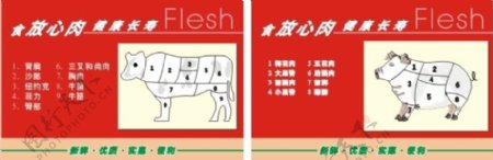 猪肉分割图牛肉分割图超市图片