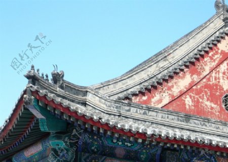 哈尔滨文庙的灰屋檐图片