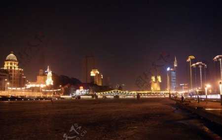 海河金汤桥之夜图片