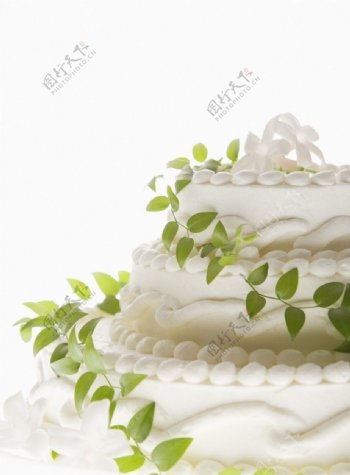 生日蛋糕绿叶图片