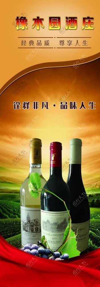 红酒宣传展板图片