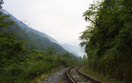 寂静的山中铁路图片