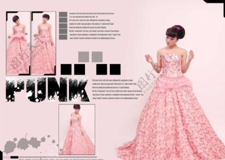 朋克风系列韩国时尚风格婚纱模板图片