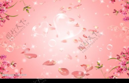 粉色婚纱背景图片