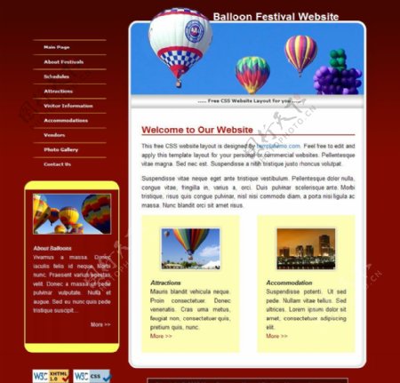 热气球公司企业网站模版图片