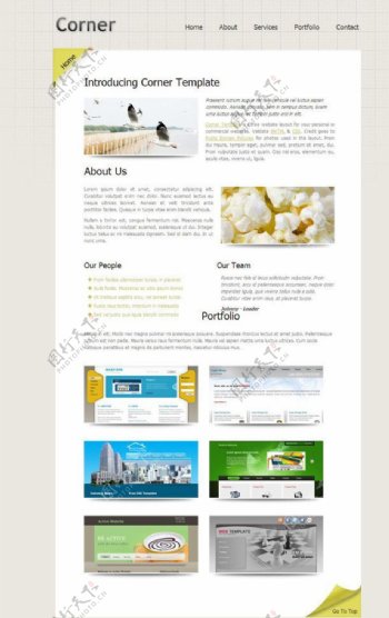 绿色清爽设计网页模板图片
