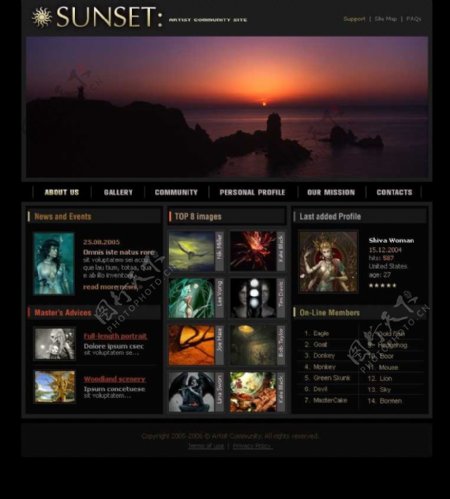 TemplateMonster游戏网站模板完整图片