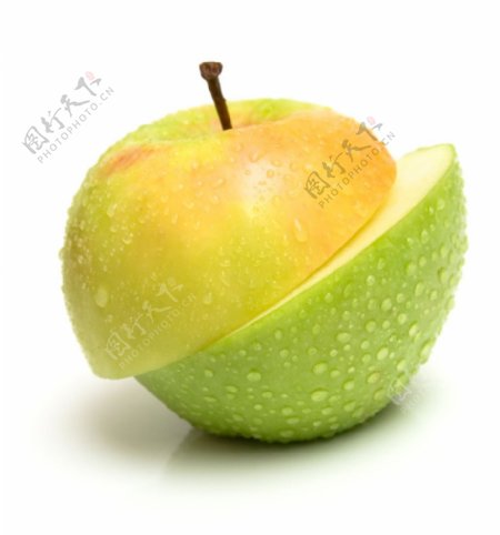 剖开的苹果图片