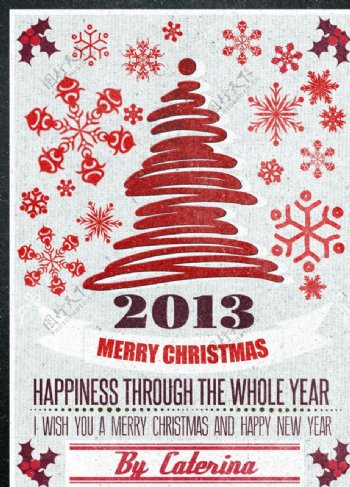 2013圣诞新年海报新年背景图片
