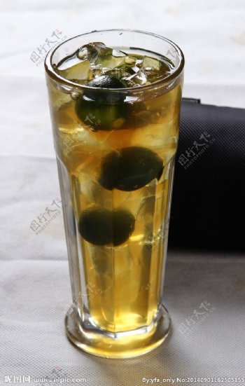 青柑桔绿茶图片