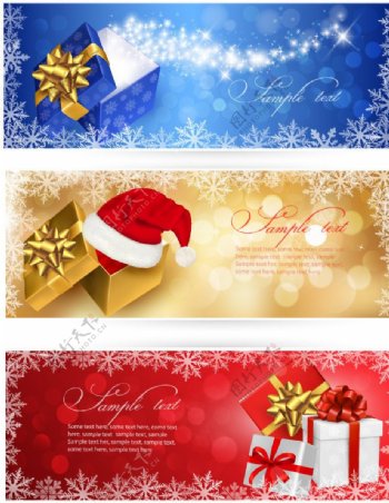 雪花礼盒节日背景圣诞背景图片