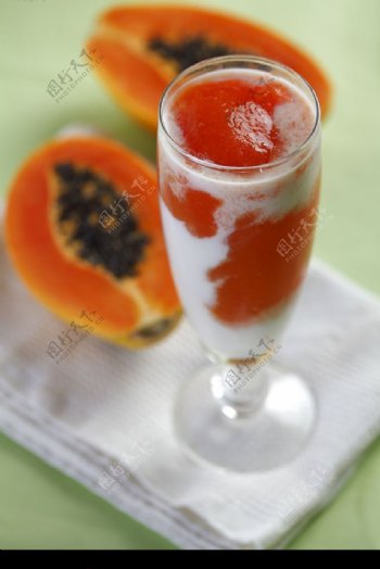 木瓜奶果汁图片
