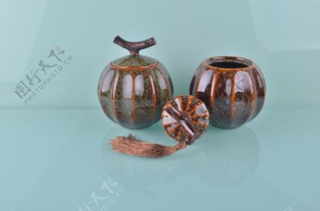 陶瓷窑变小茶叶罐图片