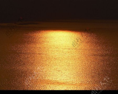 金色湖面图片