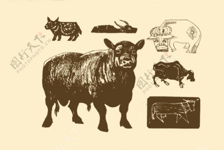 动物图案牛图片