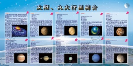 太阳九大行星简介展板图片