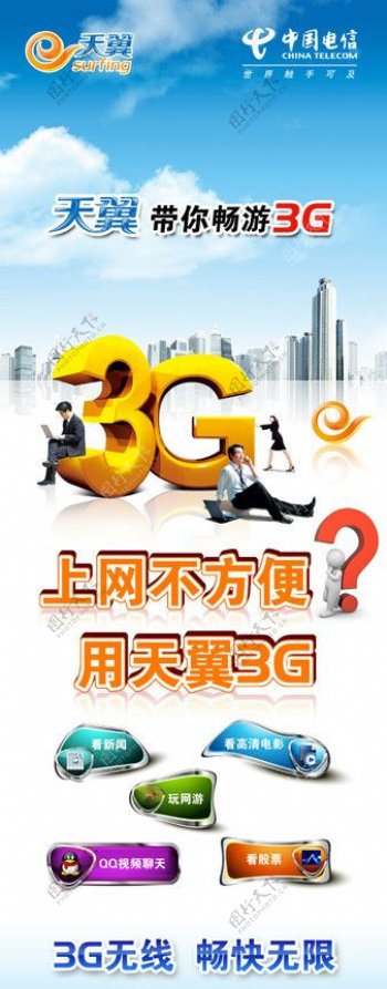 电信3G无线图片