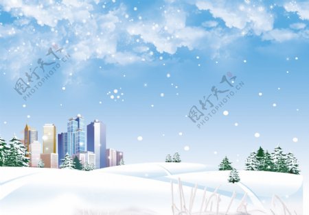 冬季城市海报图片