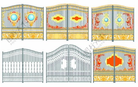 六款精美矢量铁门图片