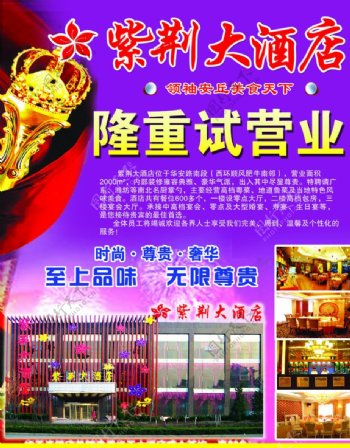 紫荆大酒店开业宣传单图片