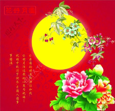 中秋节之花好月圆图片