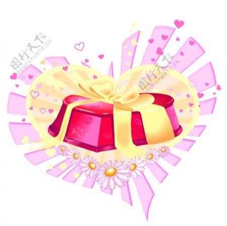 情人节玫瑰心形礼盒素材图片