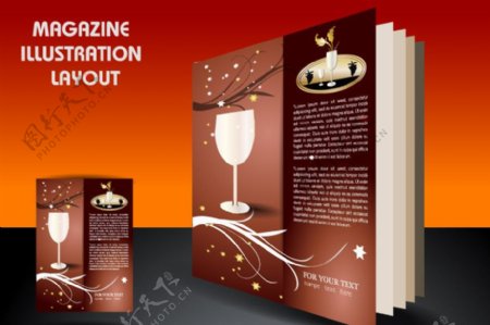 葡萄酒花纹企业封面杂志设计背景图片