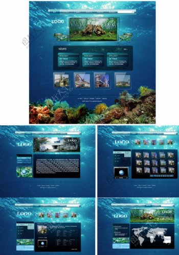 深海风格网页设计模板图片