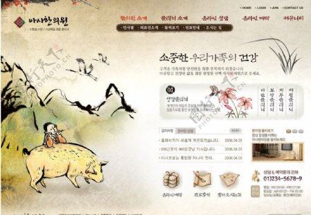 韩国棕色古典模板图片