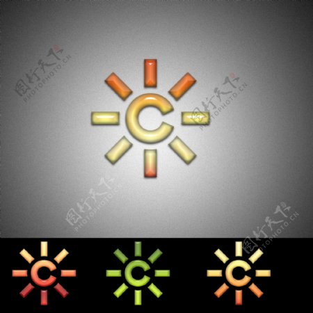 太阳C字形水晶logo图片