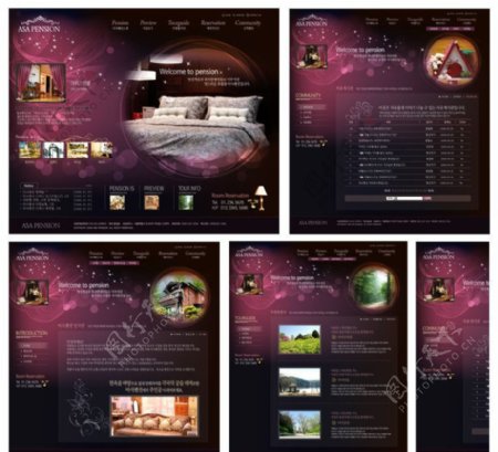 韩国酒店网页模版图片