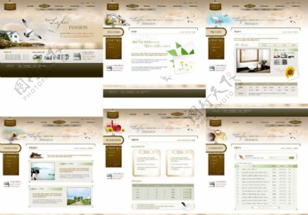 韩国家园房地产网页模板图片