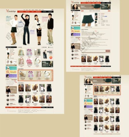 时尚女性迷你裙完美服装销售网站界面图片